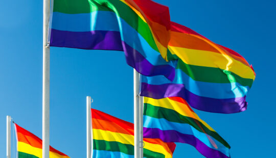 Raising the Progress Pride Flag