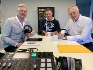 Claus Kruesken, Christian Kugelmeier und Frank Weber im SAP-Podcaststudio