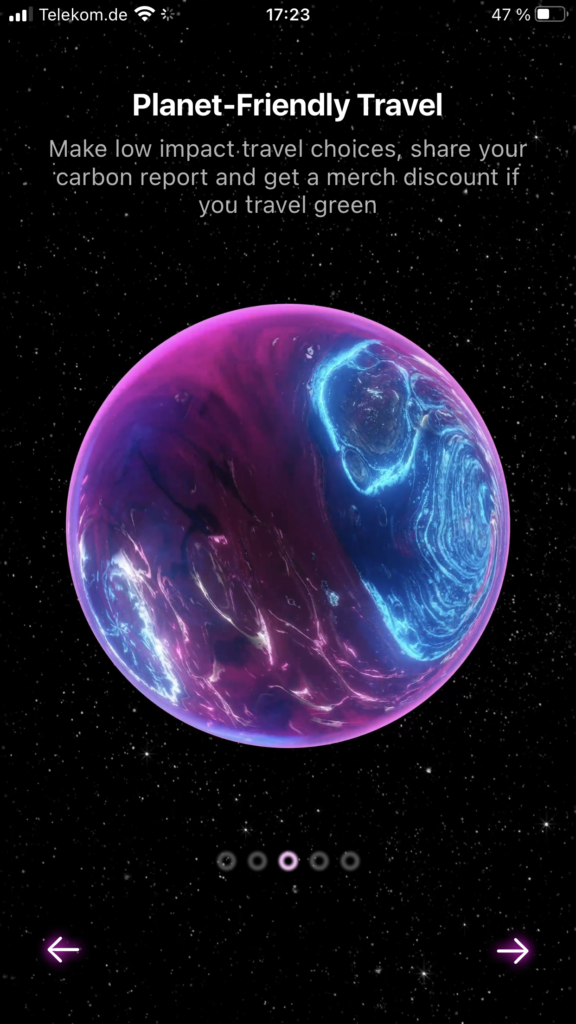Screenshot: Coldplay Music Of The Spheres World Tour app