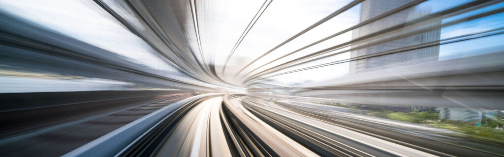 Railroad Tracks On Bridge