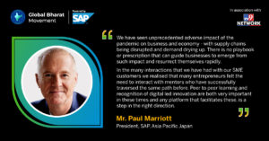 Paul Marriott, President, SAP, Asia Pacific Japan. Dare2Dream Awards and Mentors of Global Bharat