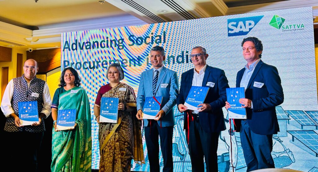 SAP launching the report at "Advancing Social Procurement" event in Mumbai