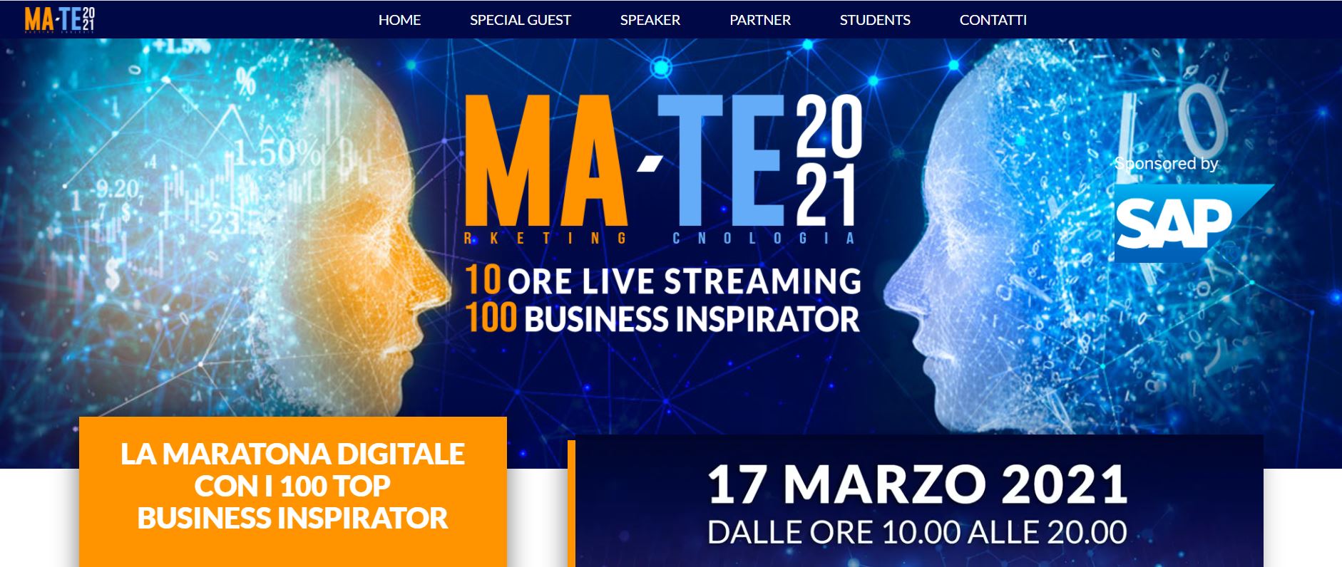 MA-TE 2021: arriva la più grande maratona digitale dedicata  al marketing e alla tecnologia promossa da SAP Italia per mettere  in connessione aziende e studenti universitari