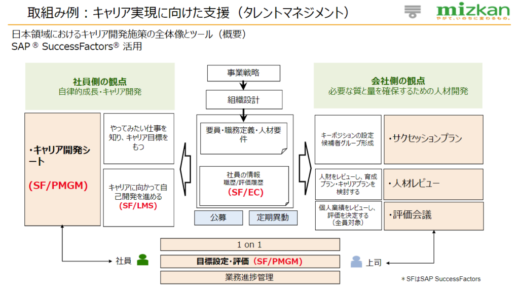 取組み例：キャリア実現に向けた支援（タレントマネジメント）