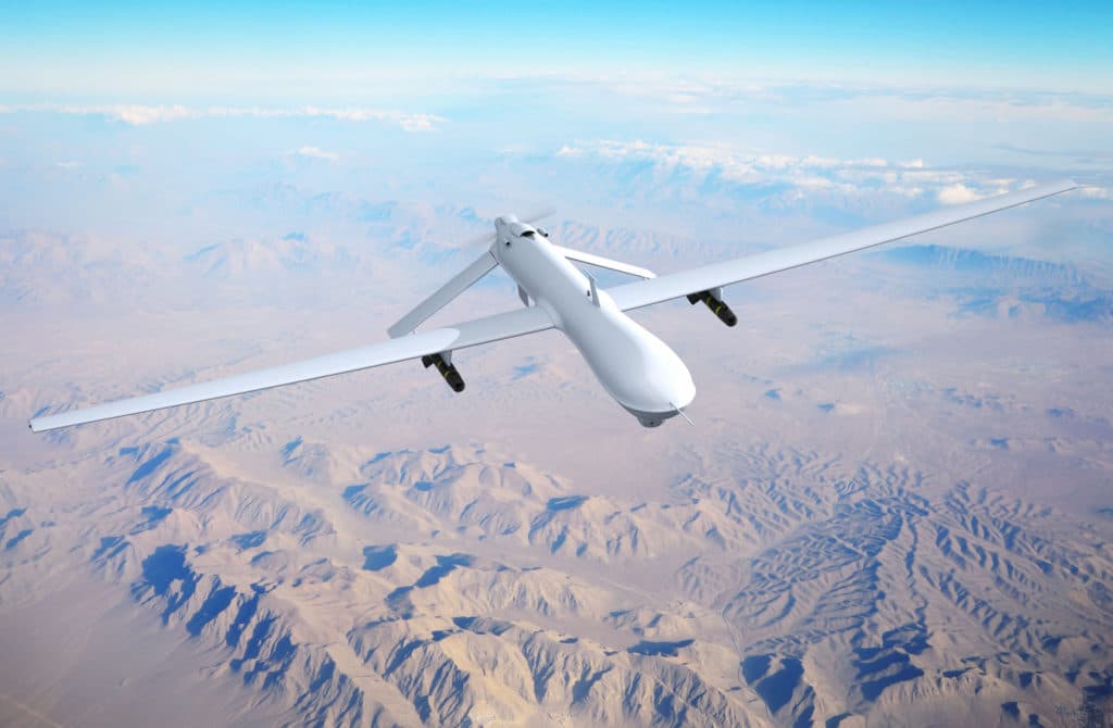 비행 중인 무인항공기(UAV)