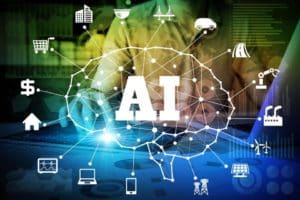 인공지능(AI)을 상징하는 뇌와 연결된 여러 기기