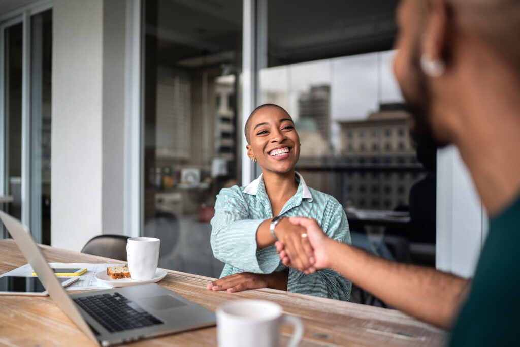 Two people shaking hands