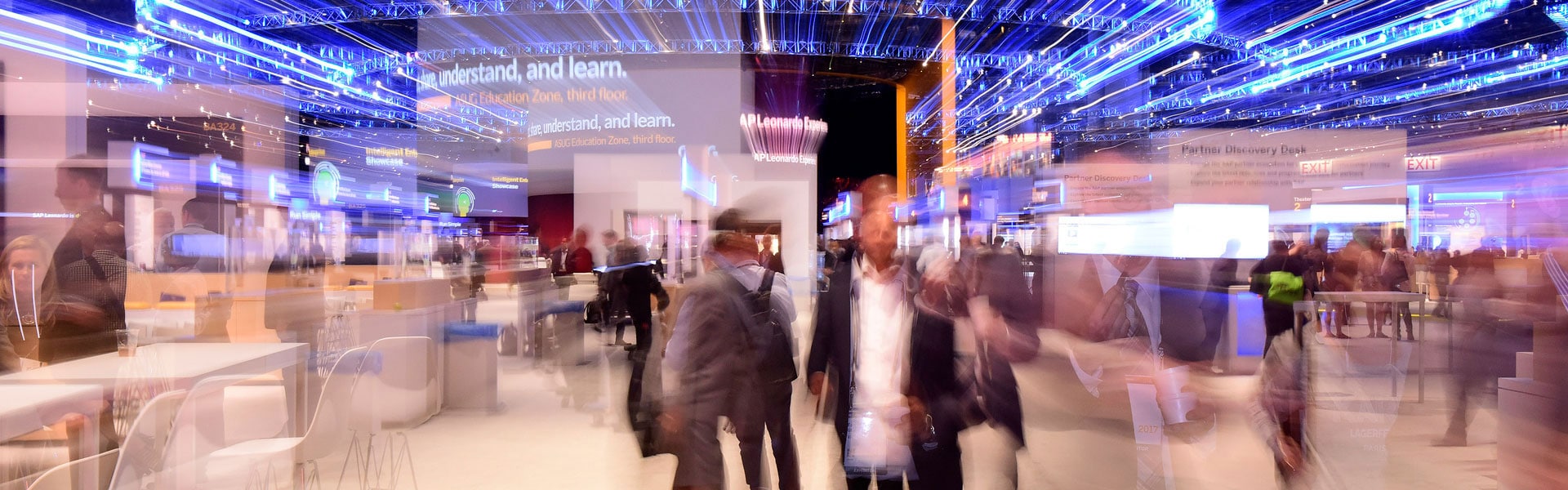 Blurred shot of show floor at SAPPHIRE NOW event