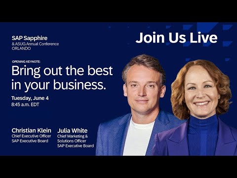 SAP Sapphire Opening Keynote: Bring Out the Best in Your Business | 2024